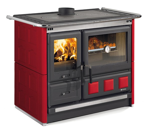 Дровяная кухонная плита La Nordica ROSA XXL МАЙОЛИКА Бургундия